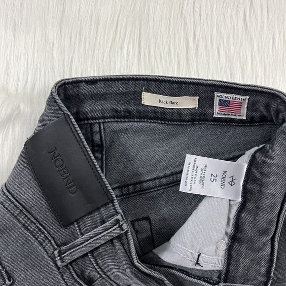 NoEnd Size 25 Gray Philly Farrah Kick Flare Denim Jeans - Picture 7 of 11